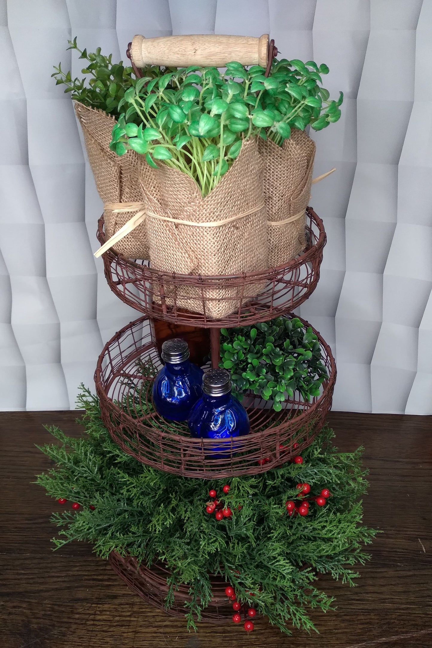 Three-Tiered Wire Basket Trays