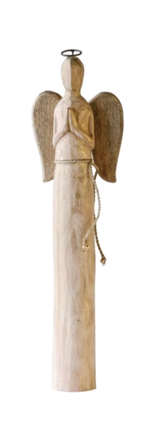 Hand Carved Mango Wood Angel
