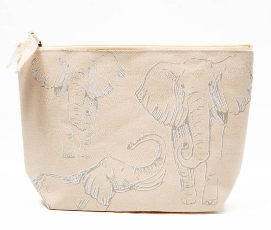 Neutral elephant cosmetic bags