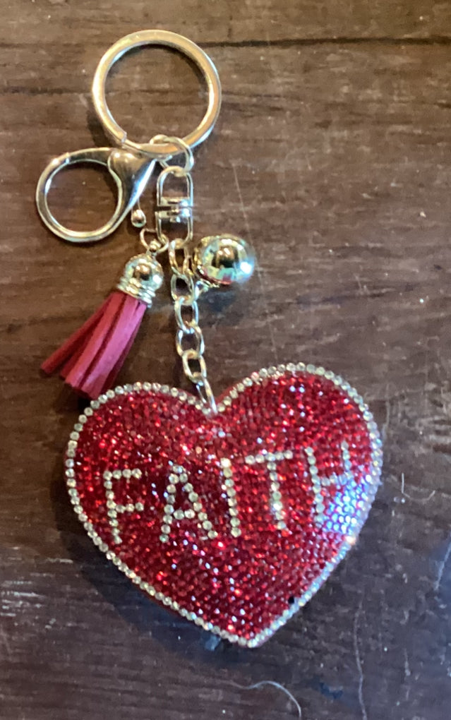 Rhinestone Puff Keychains