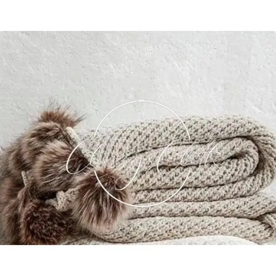 Chenille Pom Blanket