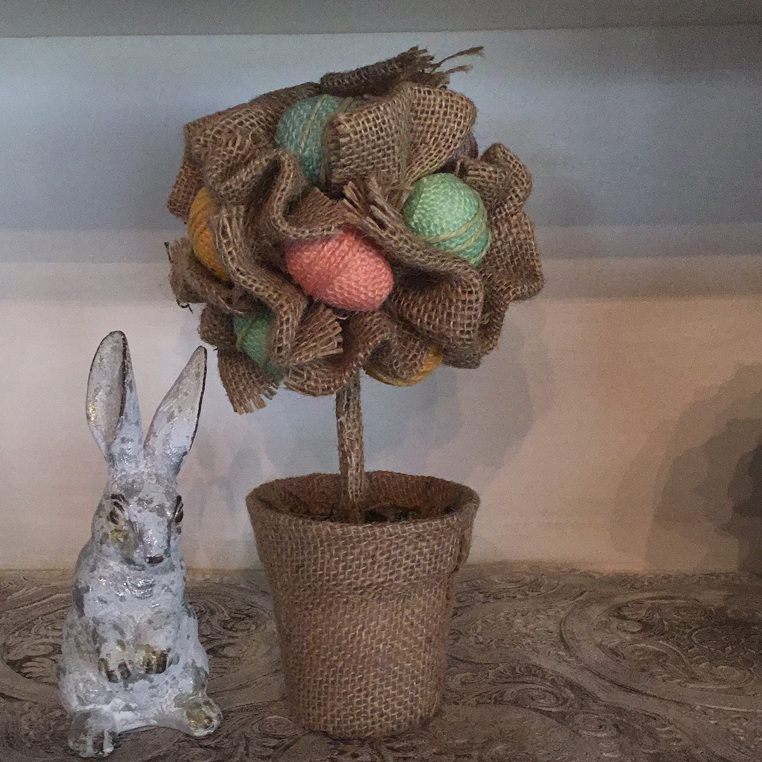 Burlap Egg Topiary