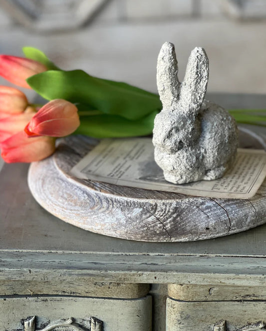 Baby Rabbit Concrete Figurine