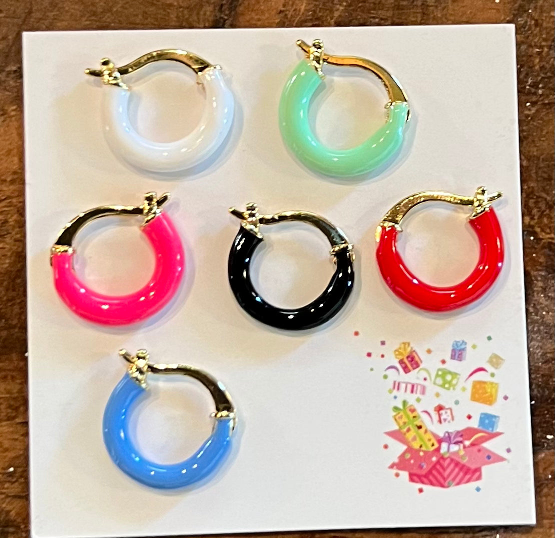 Small Colorful Hoop Earrings