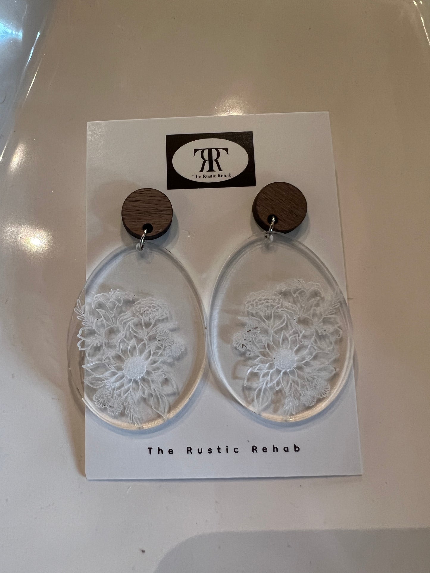 Etched Flower Earrings