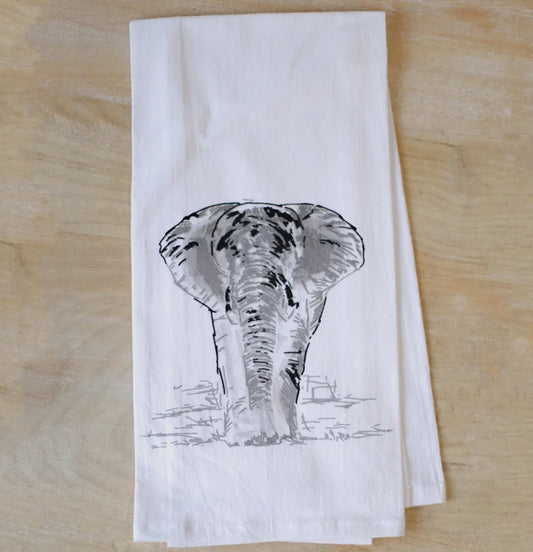Elephant Flour Sack Hand Towel