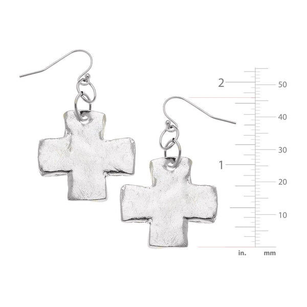 Susan Shaw Square Cross Earrings