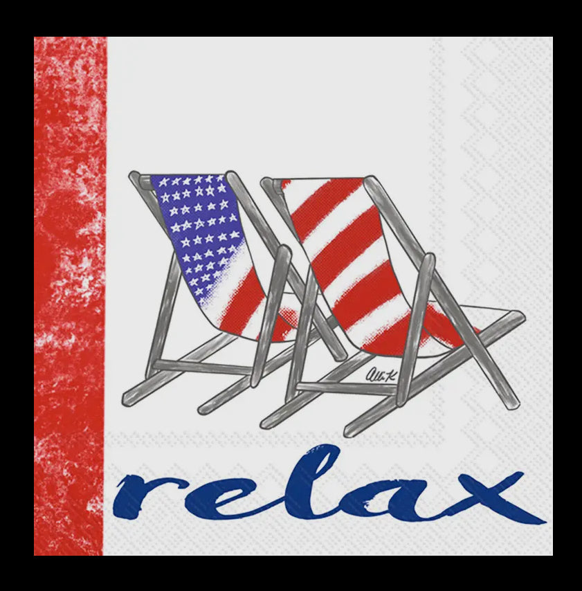 Paper Napkins - Relax Red, White, & Blue