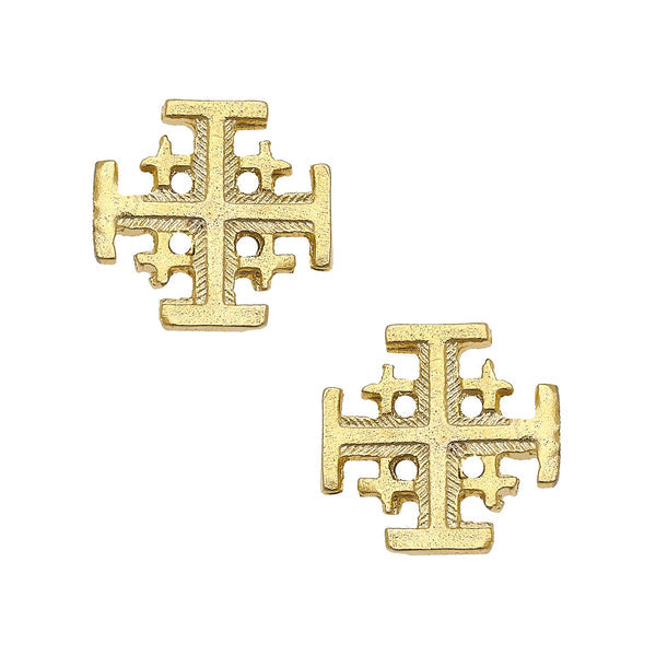 Susan Shaw Small Jerusalem Cross Earrings