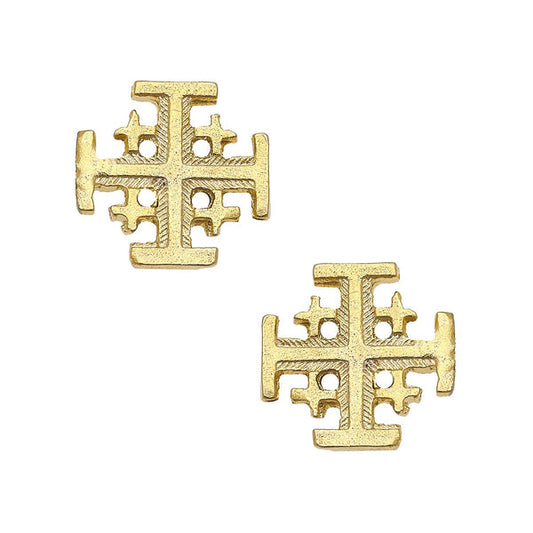 Susan Shaw Small Jerusalem Cross Earrings