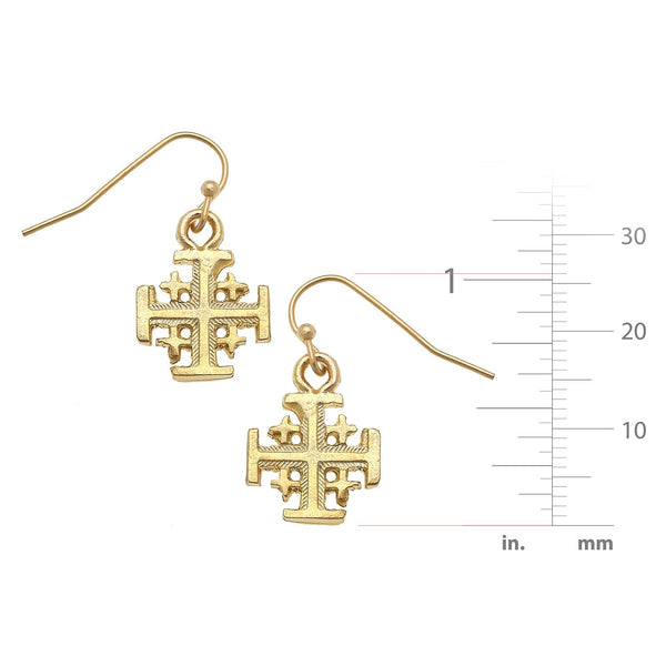 Susan Shaw Small Jerusalem Cross Earrings