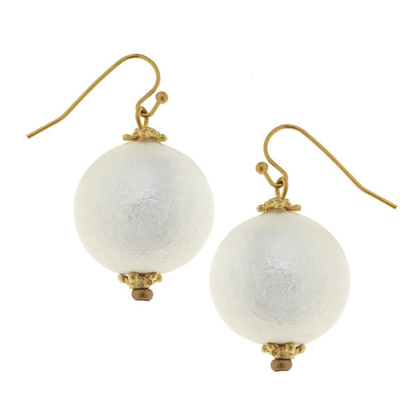Susan Shaw Cotton Pearl Drop Earrings