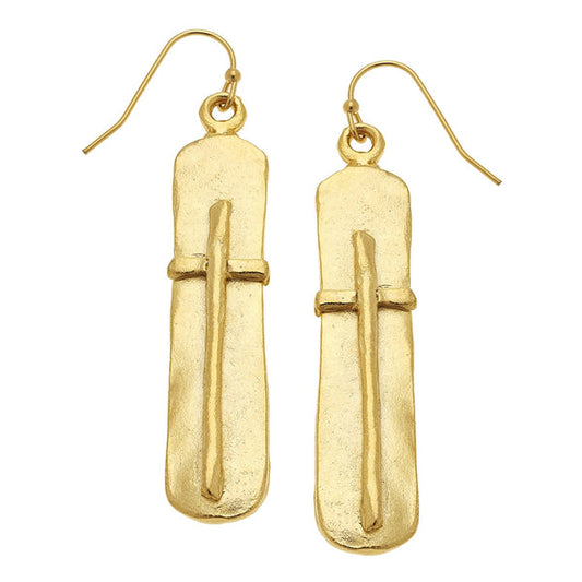 Susan Shaw Bar Cross Earrings