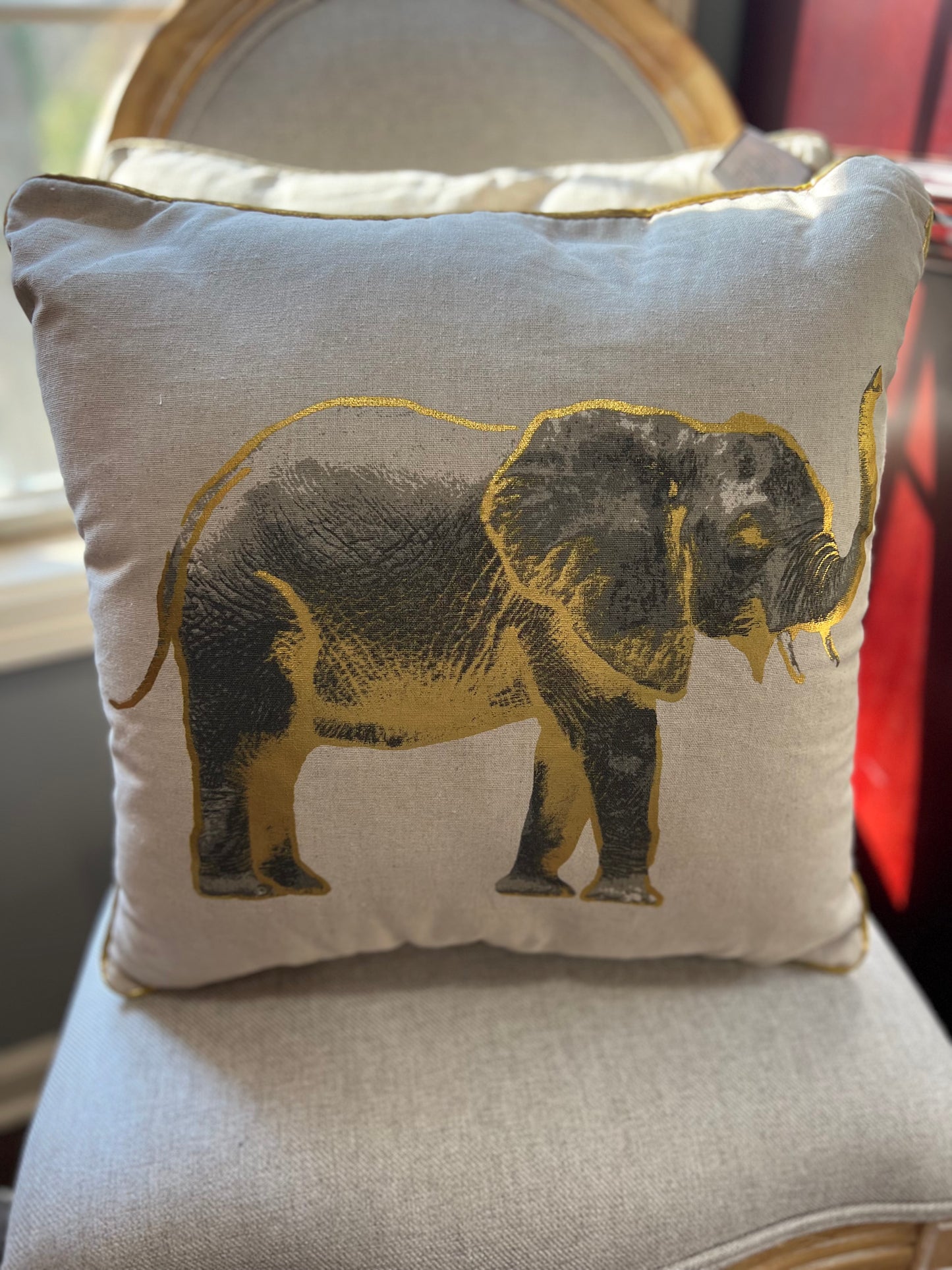 Metallic Elephant Pillow