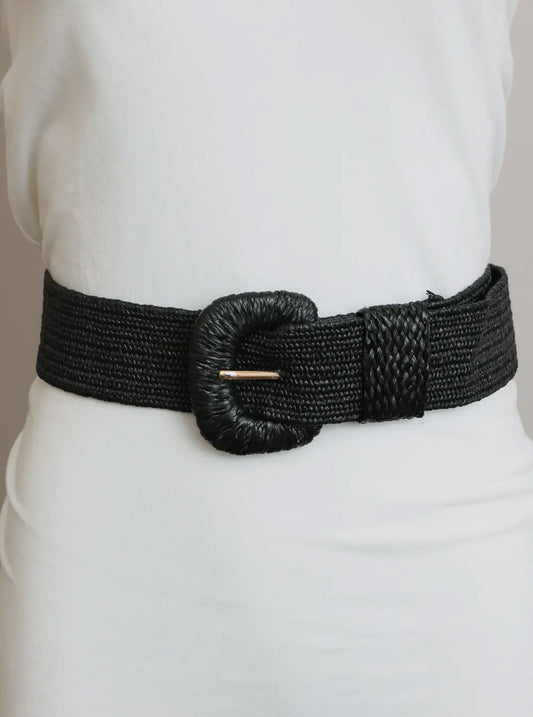 Stretchable Raffia Belt