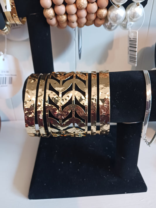 Gold Large Cuff Bracelet