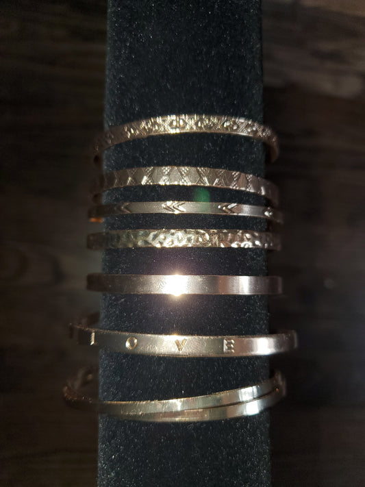 Thin Gold Cuff Bracelet Set