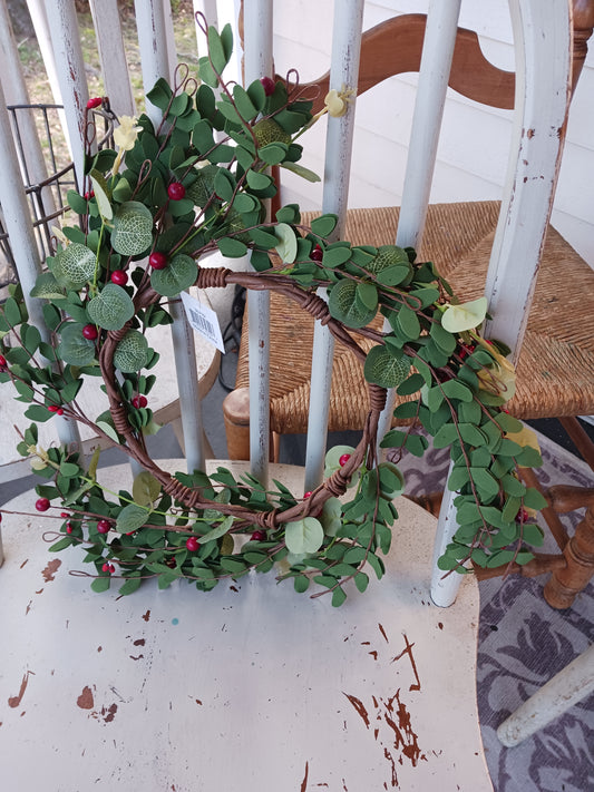 Eucalyptus with red berries wreath