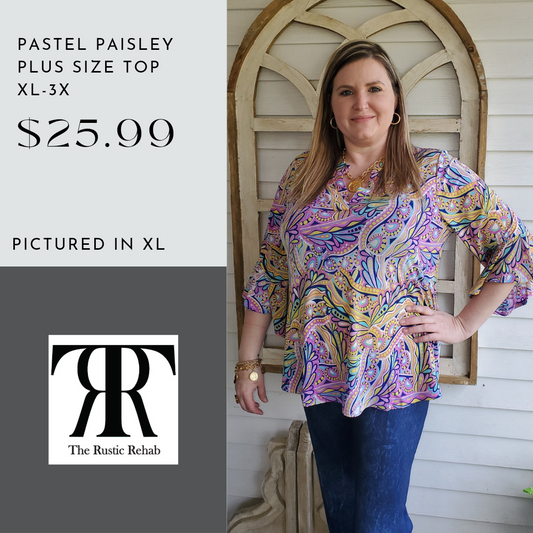 Pastel Paisley Plus Size Top