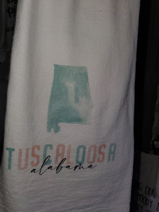 Tea Towel - Alabama Watercolor (Tuscaloosa & Northport)