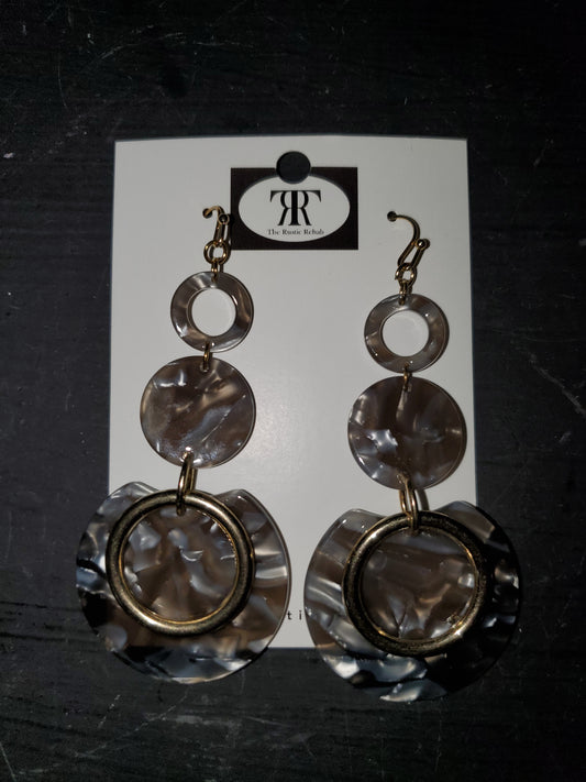 Black Tortoise Tiered Earrings