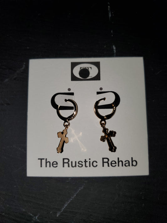 Small Dangly Cross Earrings