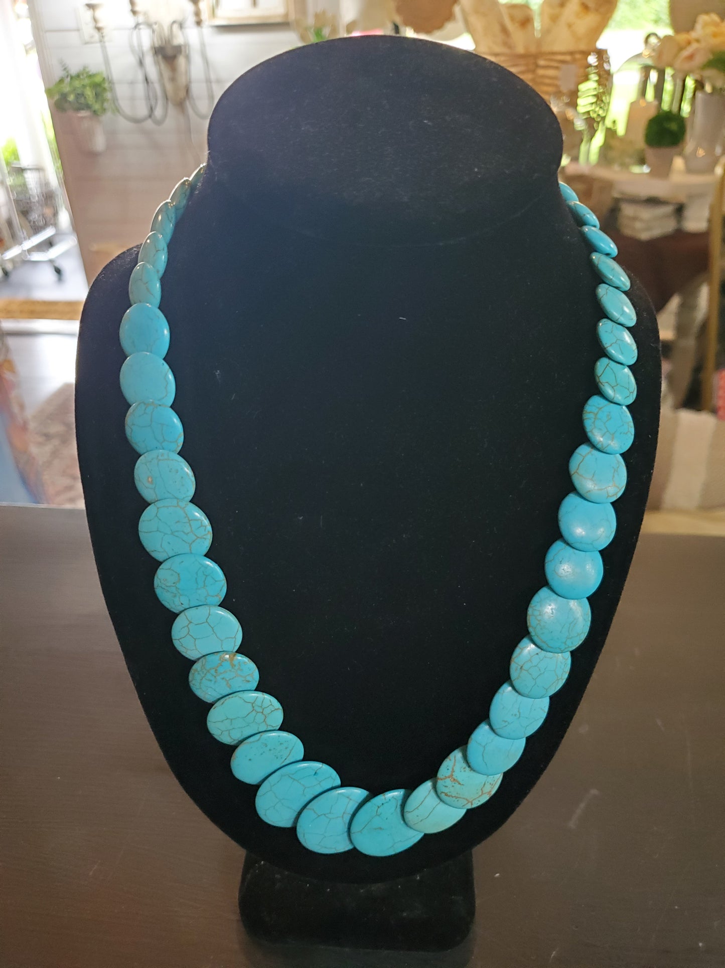 Turquoise Disc Necklace