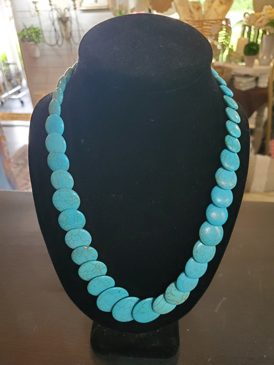 Turquoise Disc Necklace
