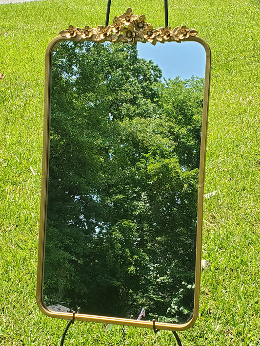 Gold Floral Mirror