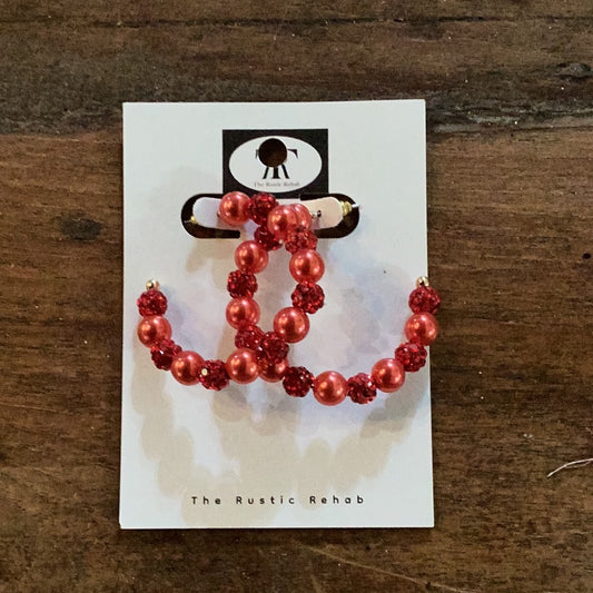 Multi-textured Beaded Hoops