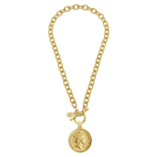 Susan Shaw Queen Elizabeth Coin Necklace