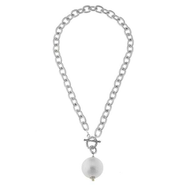 Susan Shaw Cotton Pearl Toggle Necklace
