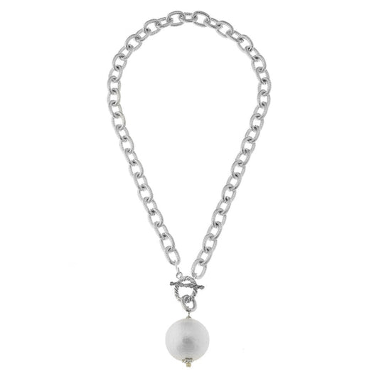 Susan Shaw Cotton Pearl Toggle Necklace