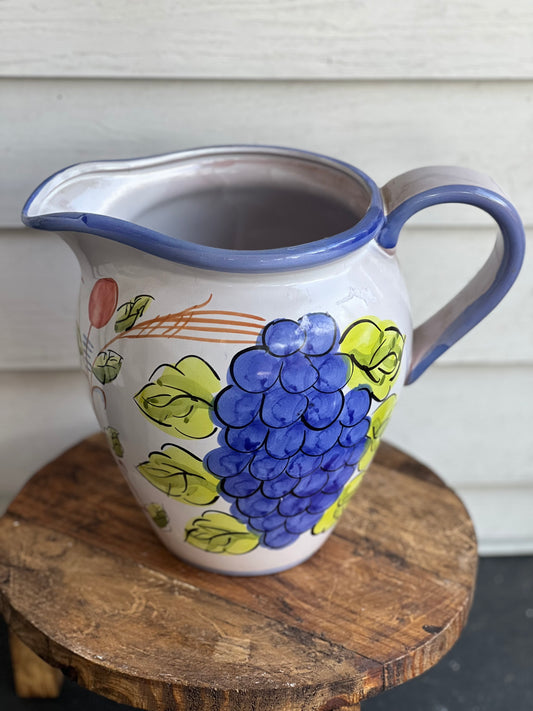 Grape painted pitcher