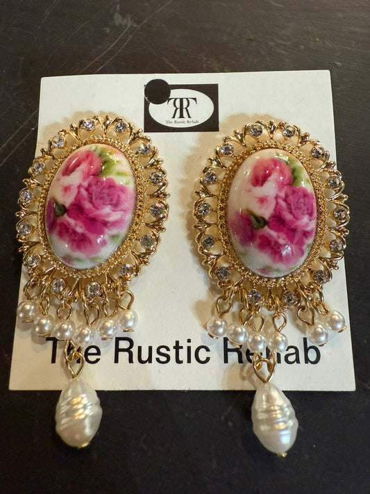Victorian floral earrings