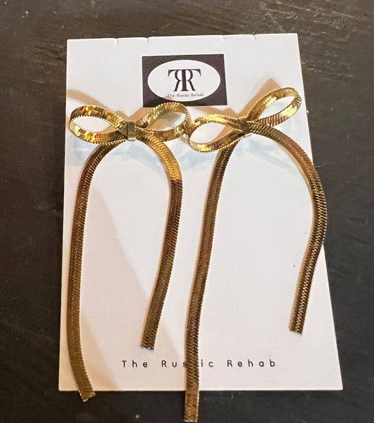 Chain Bow Earrings