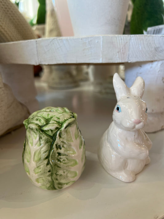 Bunny & Cabbage Salt & Pepper Shakers