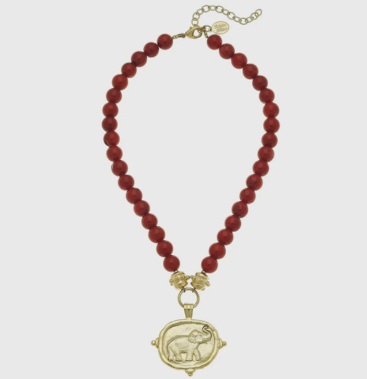 Susan Shaw Gold Elephant Red