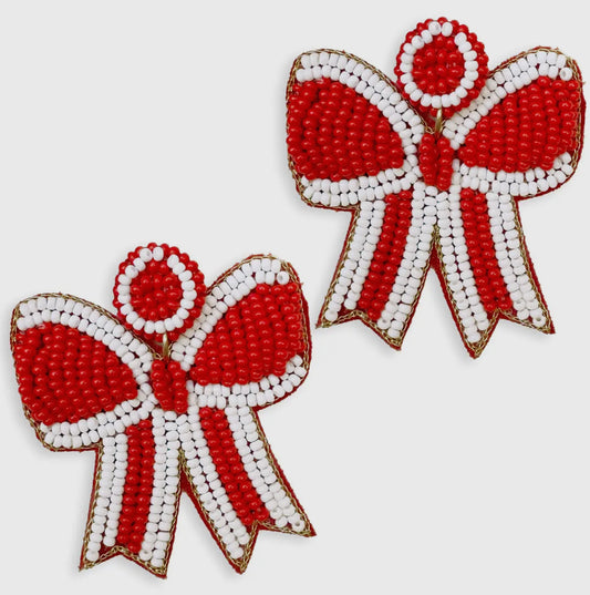 Seed Bead Bow Earrings