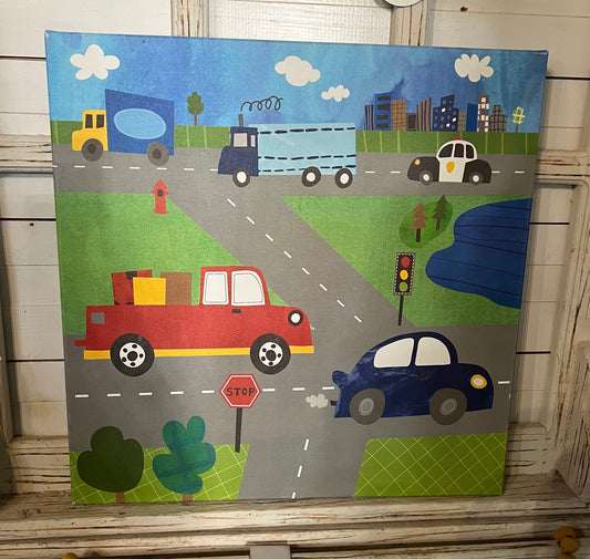 Cars and Trucks Canvas