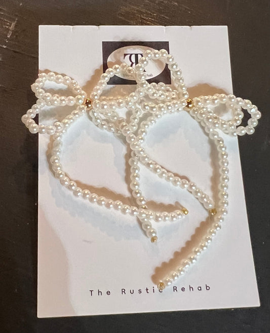 Pearl Bow Earrings