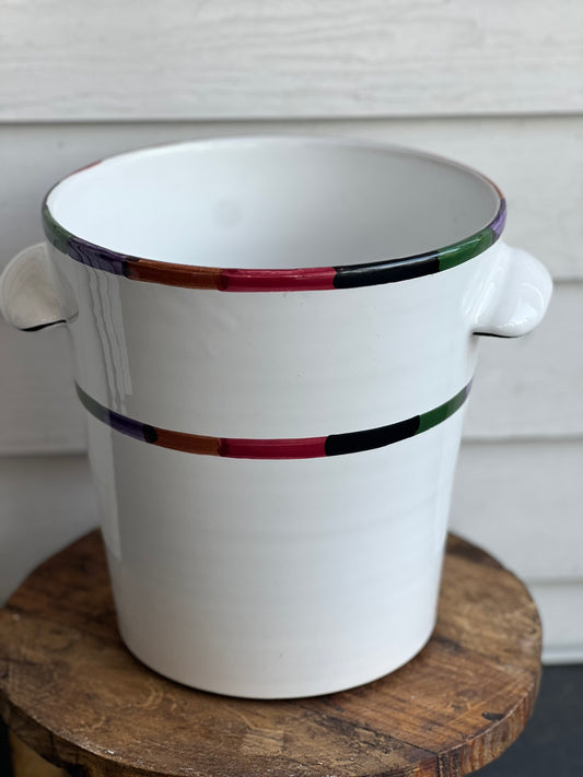 Ceramic Bucket with Colored Rim