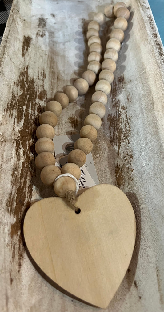 Wooden heart beads