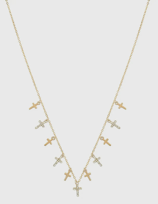 Small Gold and Rhinestone Cross