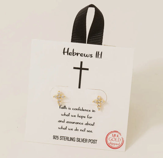 Studded Cross Earrings