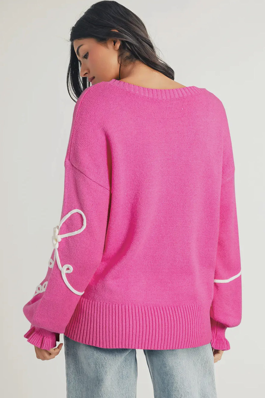 Corded Flower Bow Sweater