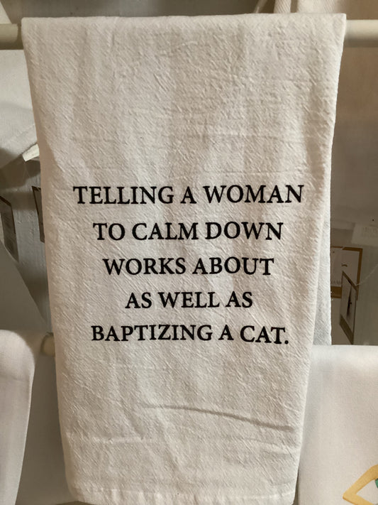 Tea Towel - Baptizing a Cat