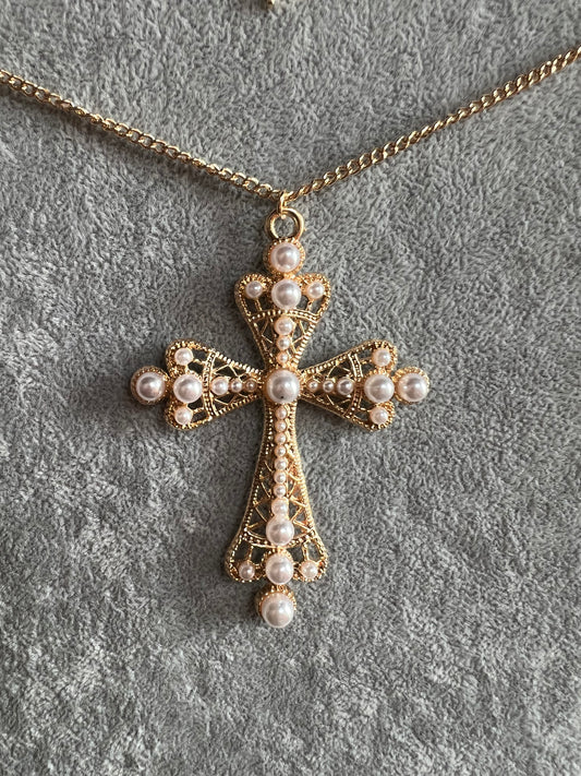Pearl cross necklace