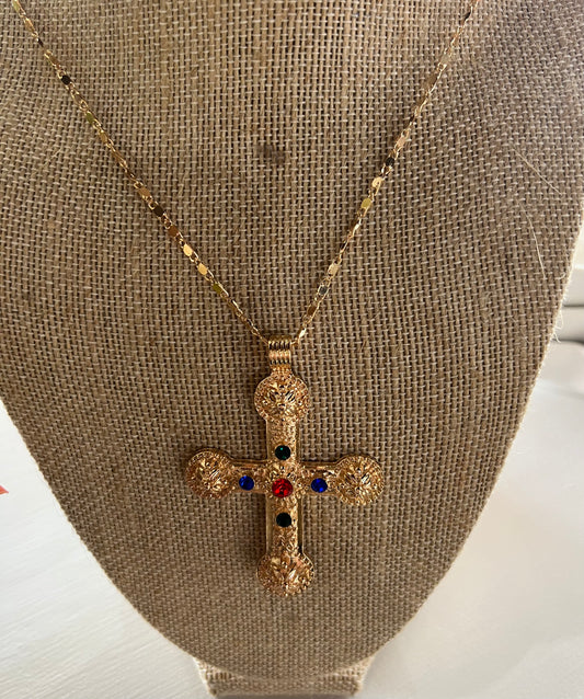 Multi color stone cross