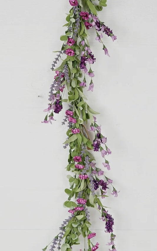 Lavender and wildflower garland